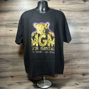 Vintage 90s MGM Las Vegas Lion Habitat Graphic Shirt Mens Size XXL